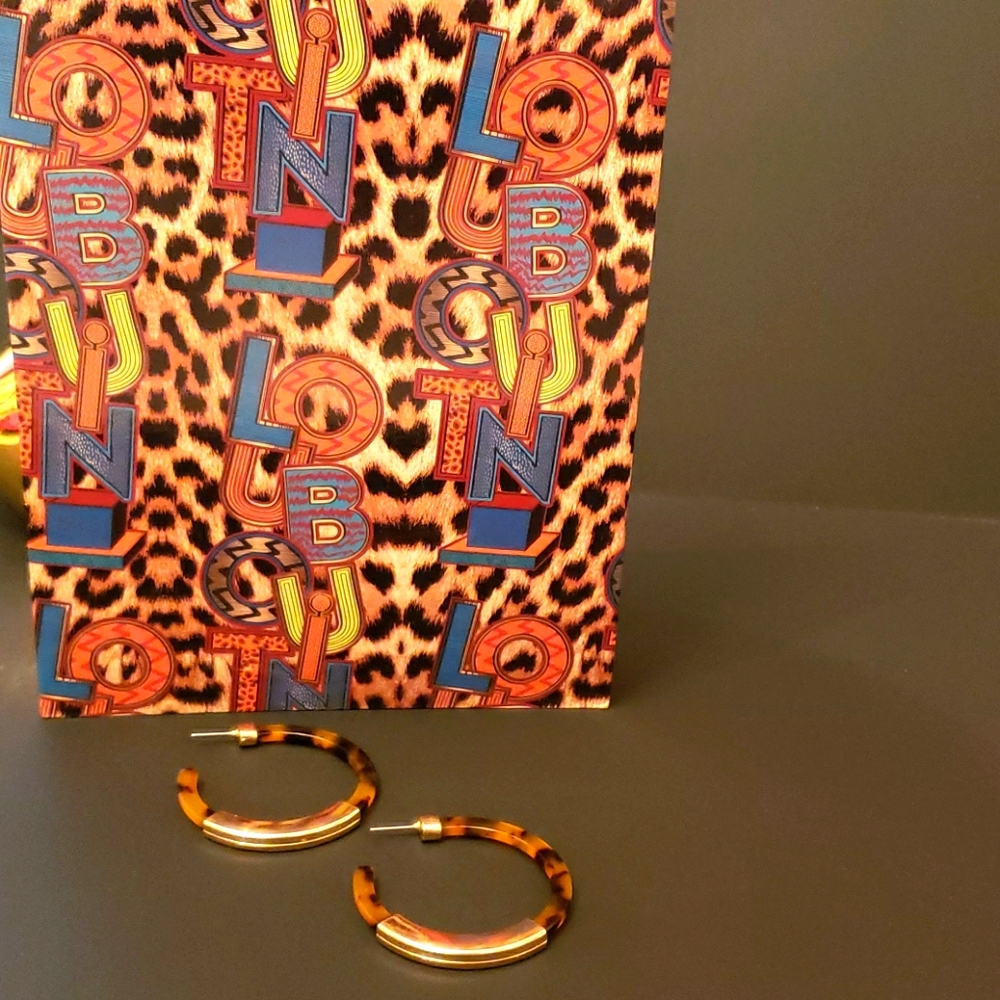 NWT Tortoise Shell and Gold Plated Hoop Earrings